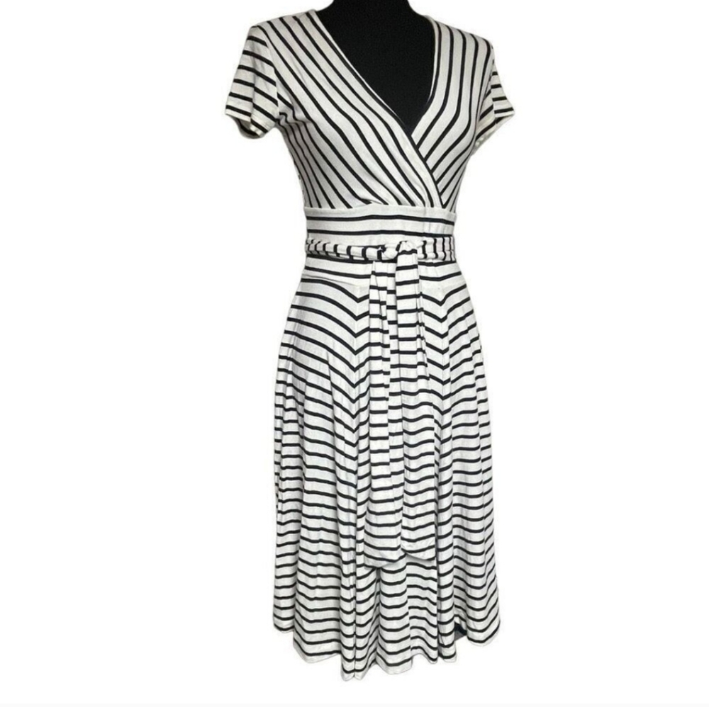 Banana Republic Navy and White Striped Top